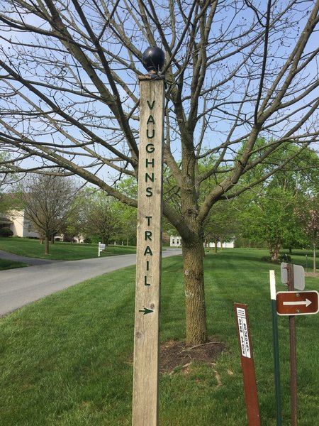 A Vaughns Trail marker.