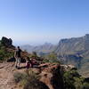 Enjoying the view from the summit of the Lost Mine Trail.