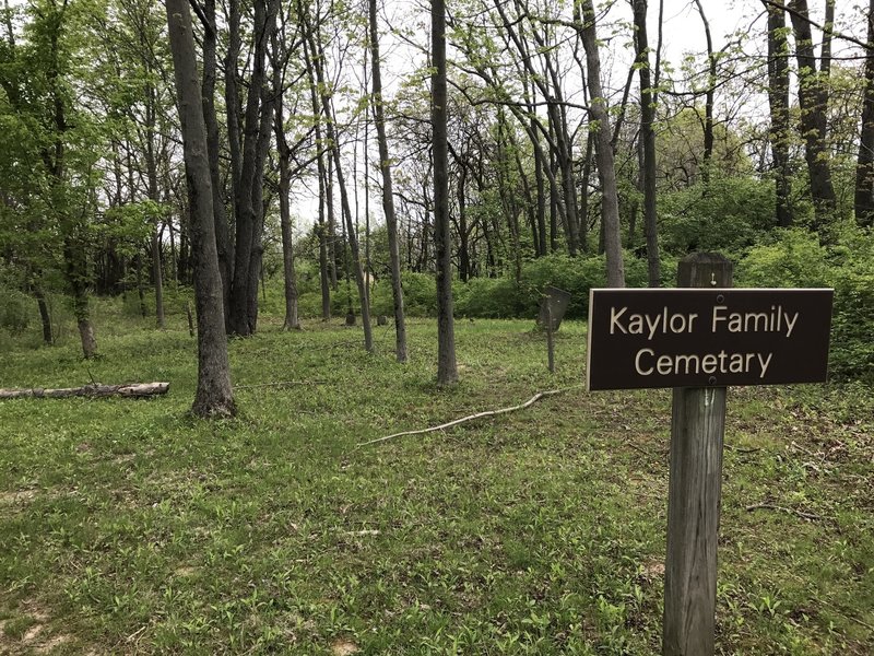 Looking at the Kaylor Family Cemetery where one of the headstones is visible.