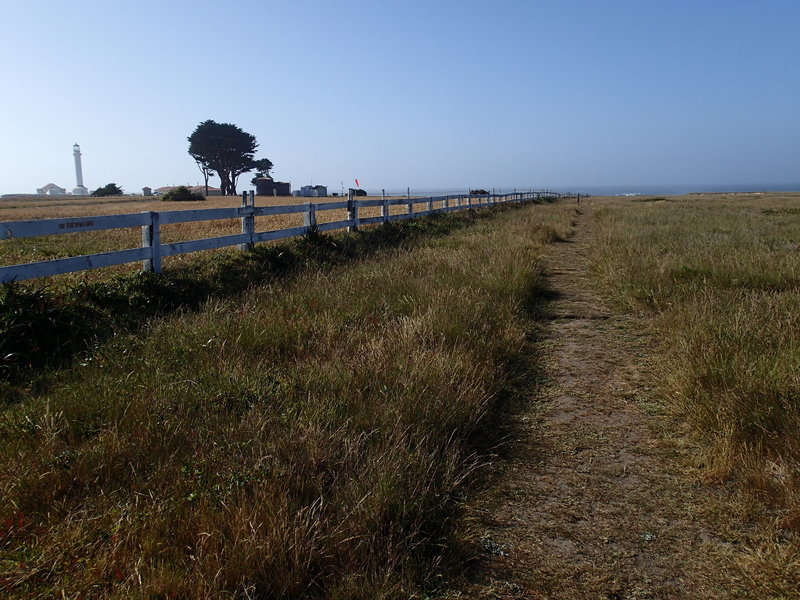 A view of the trail and lighthouse.
