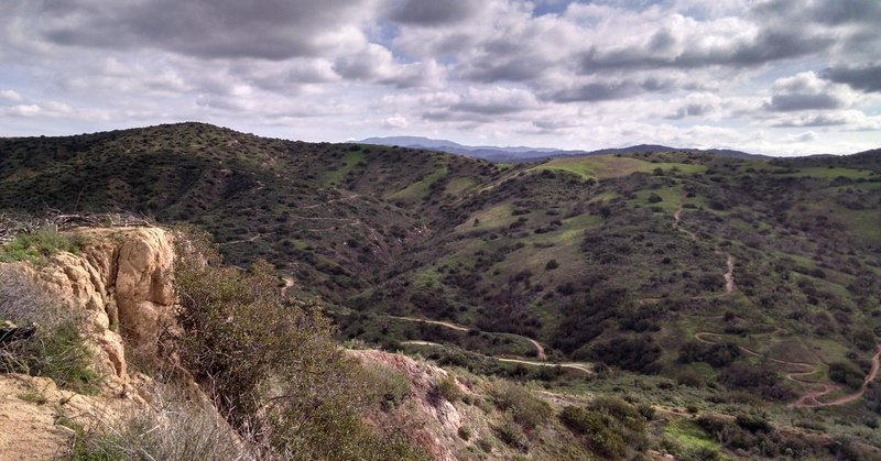 Looking south from Grasshopper Trail, you can expect a pleasant view and a good look at the other area trails.