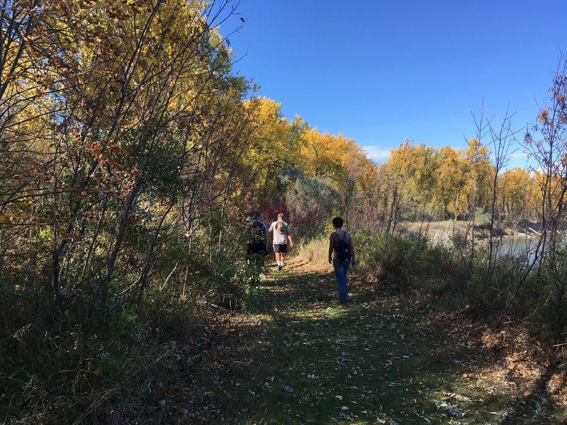 The Ma-ak-oti Trail Loop follows along the Missouri River.