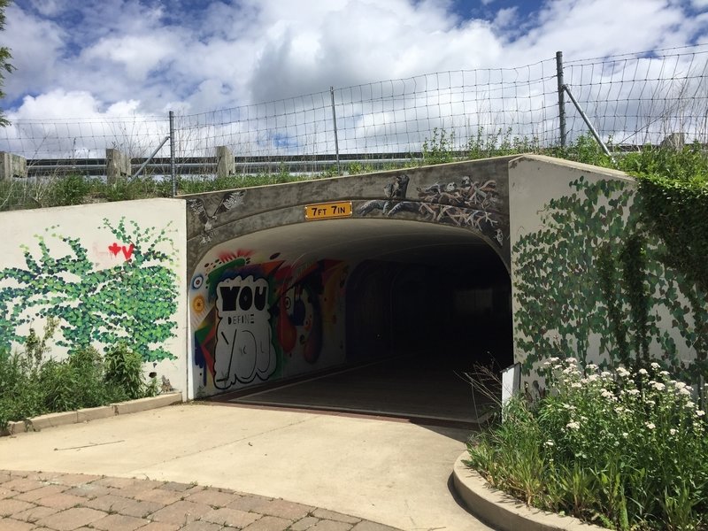 A tunnel marks the western end of the B&O Trail (East).