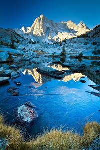 Sailor Lake: Picture Peak and Sailor Lake await in the Sabrina Basin, High Sierra, California.