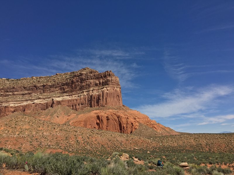 Large rock formations stand guard along the Reflection Canyon Trail.