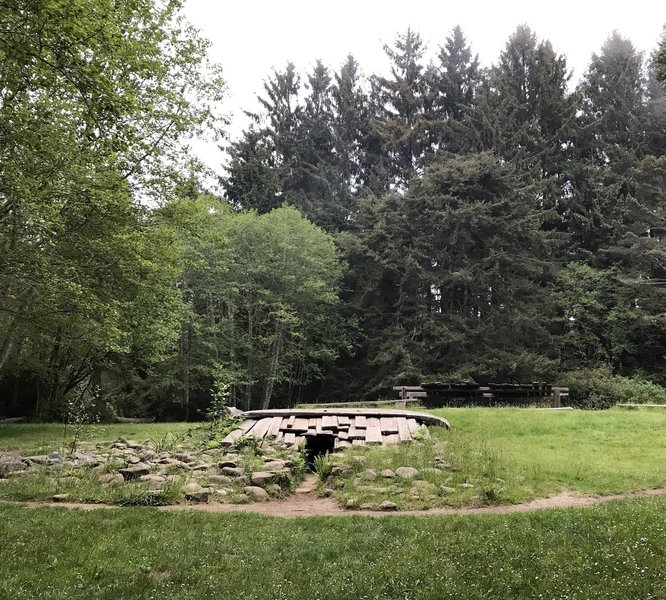 The Sumeg Village of the Yurok Tribe in Patrick's Point State Park offers an interesting look into a unique style of architecture.