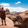 Ashley takes in the dramatic view that surrounds the Fiery Furnace.