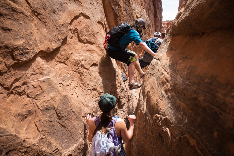 A bit of scrambling isn't out of the question when exploring the Fiery Furnace.