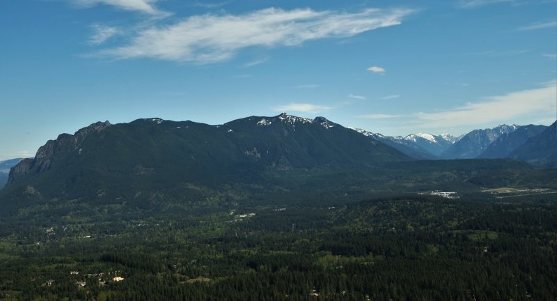 You'll receive a beautiful view of Mt. Si from Rattlesnake Ledge on a sunny, clear morning.