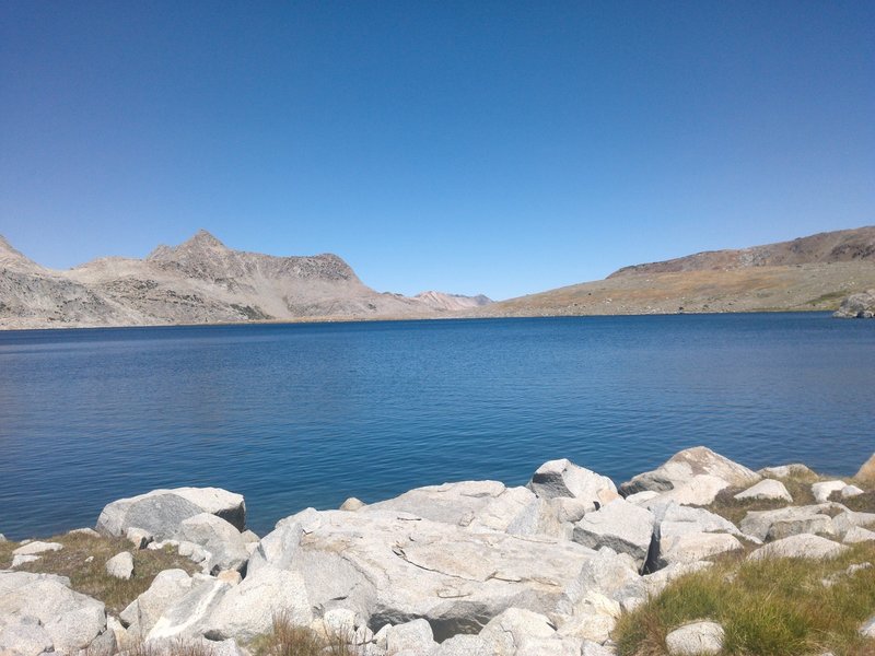 Shades of blue are all you'll see looking out over Martha Lake.