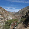 The Bridge to Nowhere Trail travels above the San Gabriel River.