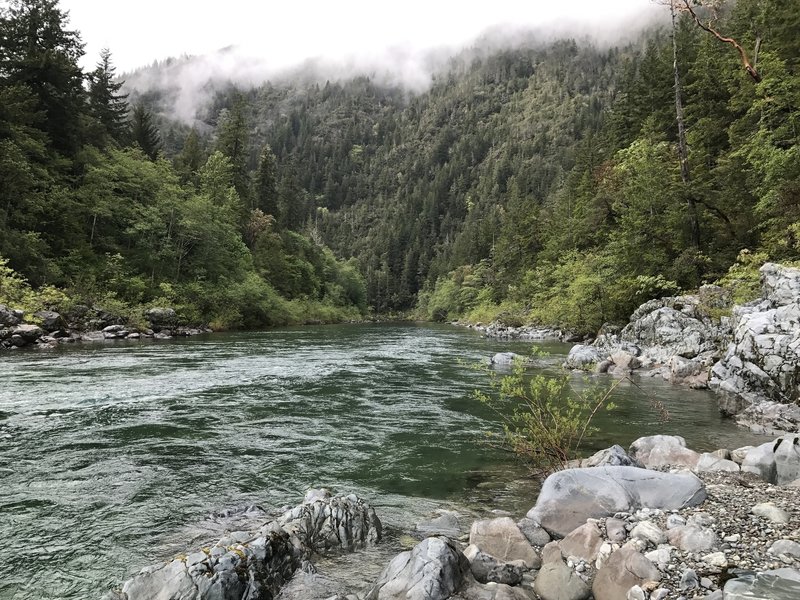 The South Fork Smith River really flows after the confluence with Craigs Creek.