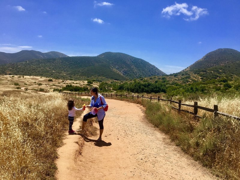 Looking toward the mountains brings happiness to the whole family.