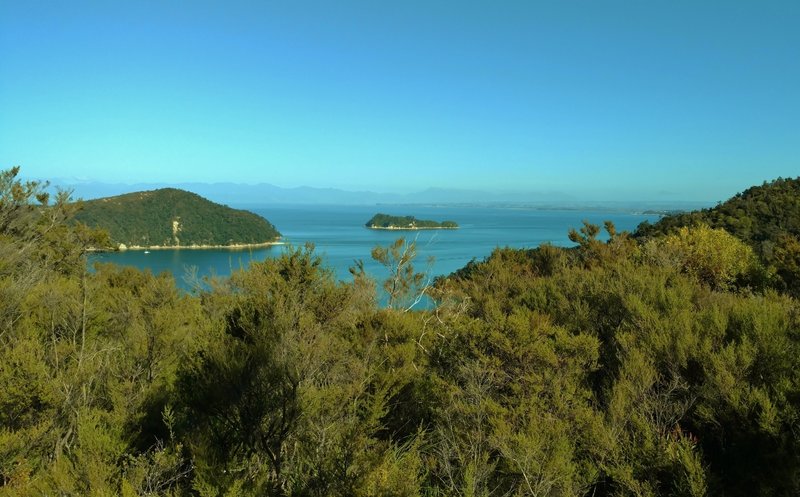 The view looking south at Tasman Bay from the Abel Tasman Track is equally beautiful.