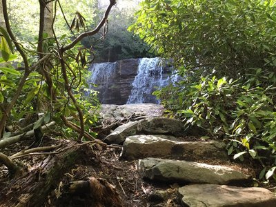 Approaching the lowest falls on the Glen Onoko Trail.