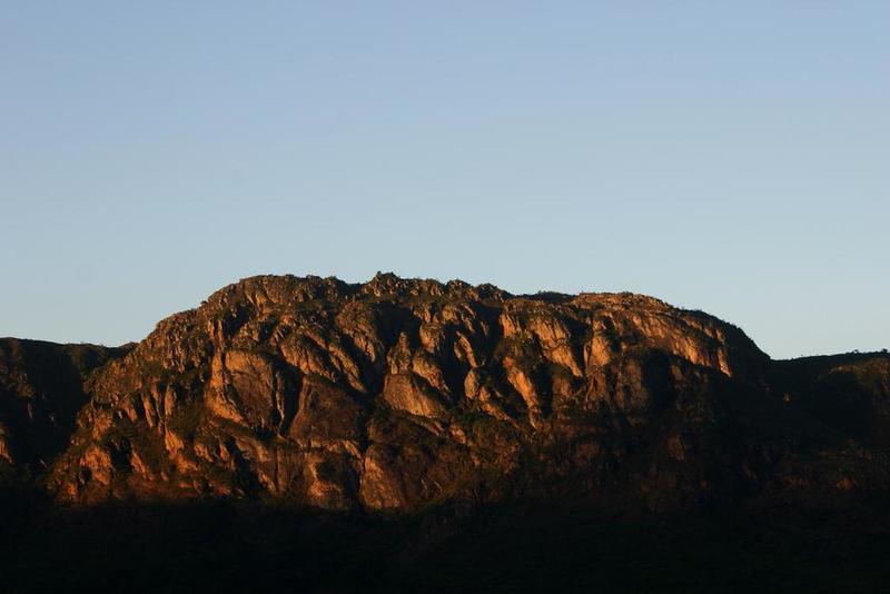 Andorinha´s mountain range seen in the glowing light of sunset from the Ostra Trail.