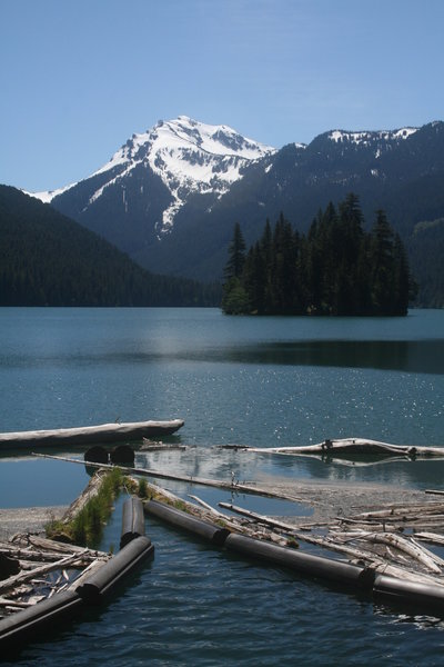 In summer, enjoy beautiful views from the outlet of Packwood Lake.