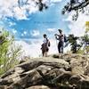 A buddy and I admire the views once we cleared the treeline.