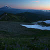 Post-sunset light glimmers on Mt. Adams.