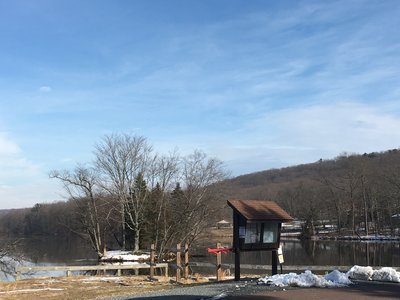 The trailhead on Hopewell Lake doesn't house the most scenic parking lot in February, but the trail makes up for it!