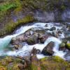 The South Santiam River flows just below House Rock Falls.