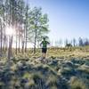 Running the sweet singletrack near the saddle of Cañon de Valle. The saddle is between Cerro Grande and Pajarito Mountain and allows easy access into the Valles Caldera.