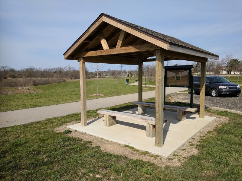 A pavilion provides information and shade at the M-34/Morey Hwy trailhead.