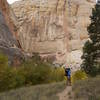 Hiking brings joy in Lower Death Hollow.