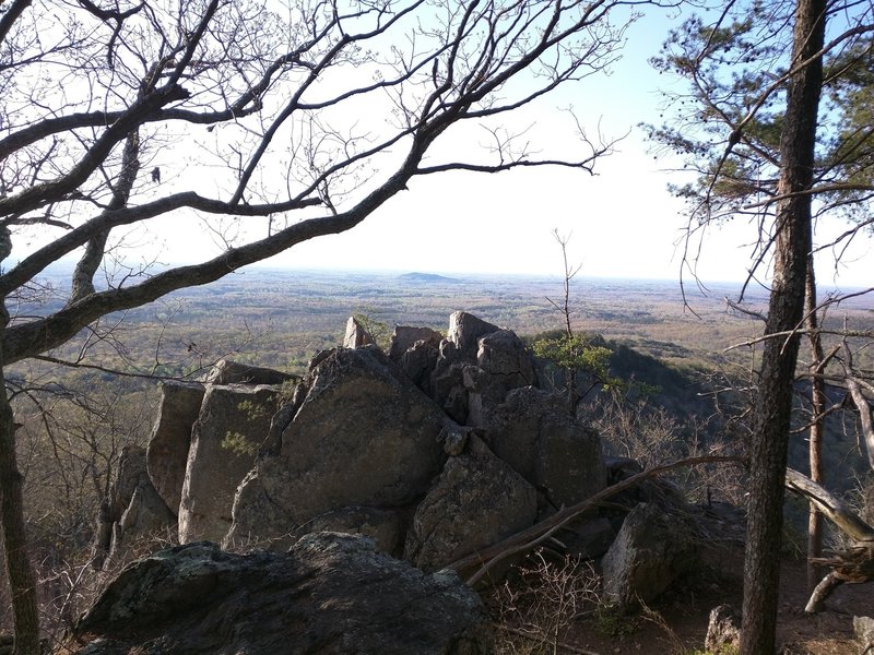 There's a nice view at the overlook near the boulder access.