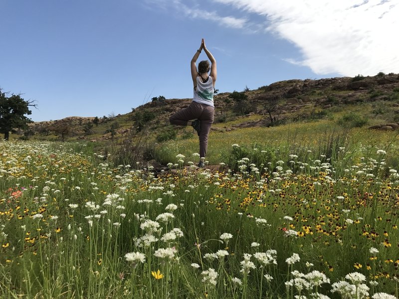 The south rim of the Bison Trail provides plenty of space for quiet reflection and trailside yoga!