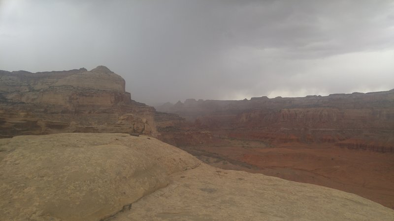 A strong desert storm brews above the San Rafael Swell.