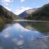 Stop and enjoy the view of Lower Palisades Lake after crossing the creek.