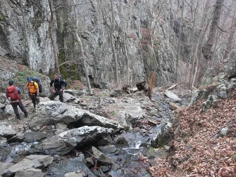 A view looking back down Little Devil's Stairs and the rest of my group coming up. So much beauty and challenge in one trail.