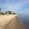 The trail runs right along the shore of the big lake.