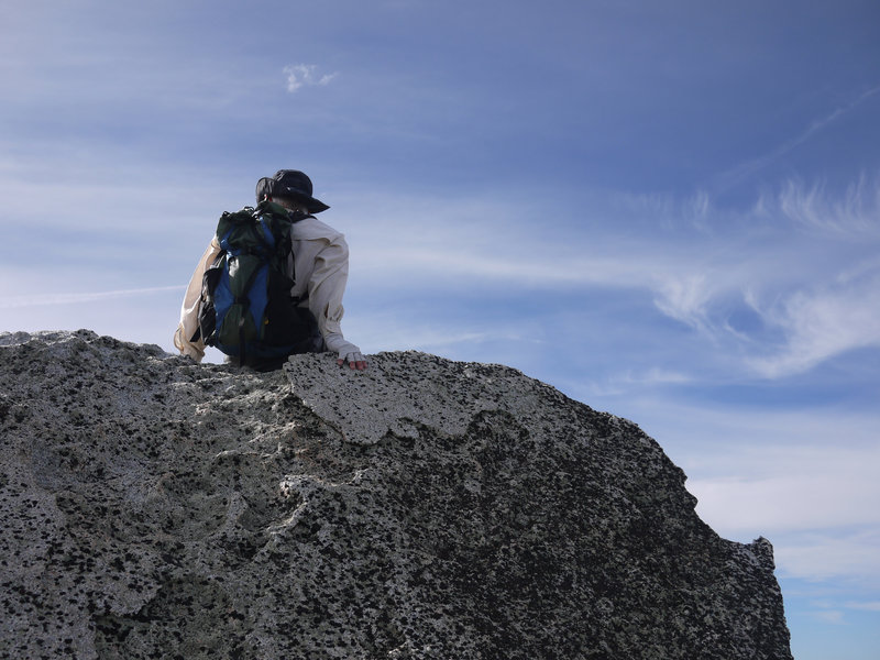 A hiker takes in the view from Fuller Ridge.