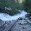 Bubbs Creek cascades down the rocky creek bed along the trail.