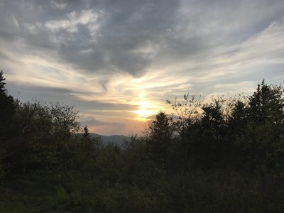 The sun sets over Deep Gap.