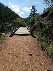 Bridge near Mid-Columbine Trailhead. The trail narrows and gets steeper directly after bridge.