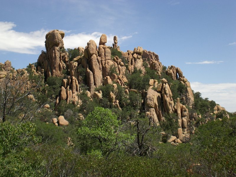 Rock formations along the trail the Cochise Stronghold Trail.