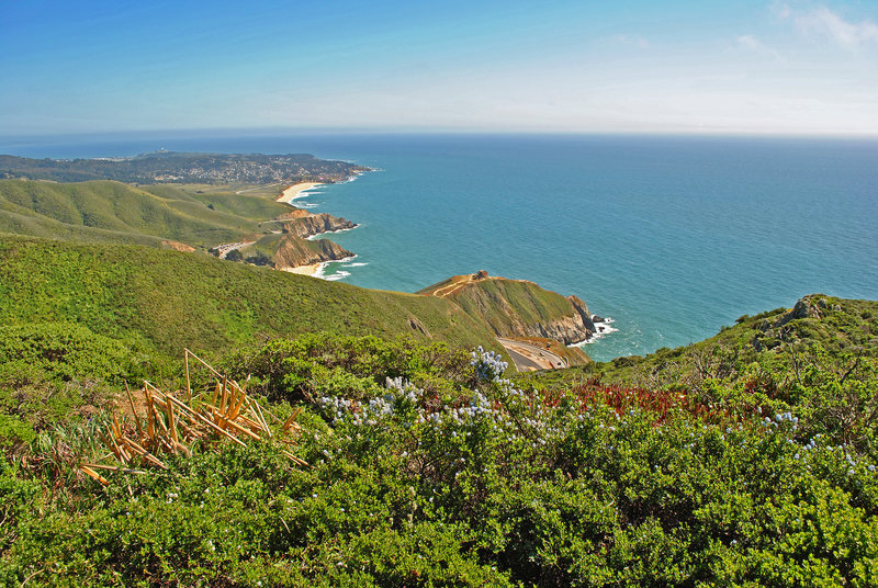 From just below the high point on old Half Moon Bay-Colma Road, looking towards Gray Whale Cove and Montara.