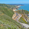 Remnants of Old Half Moon Bay - Colma Road cut into rocks above Highway 1. You can see it from the bottom of the picture to where it is cut above HWY 1 in distance beyond Gray Whale Cove