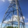 The Priest Rock Trail spends some time traveling under tall power lines.