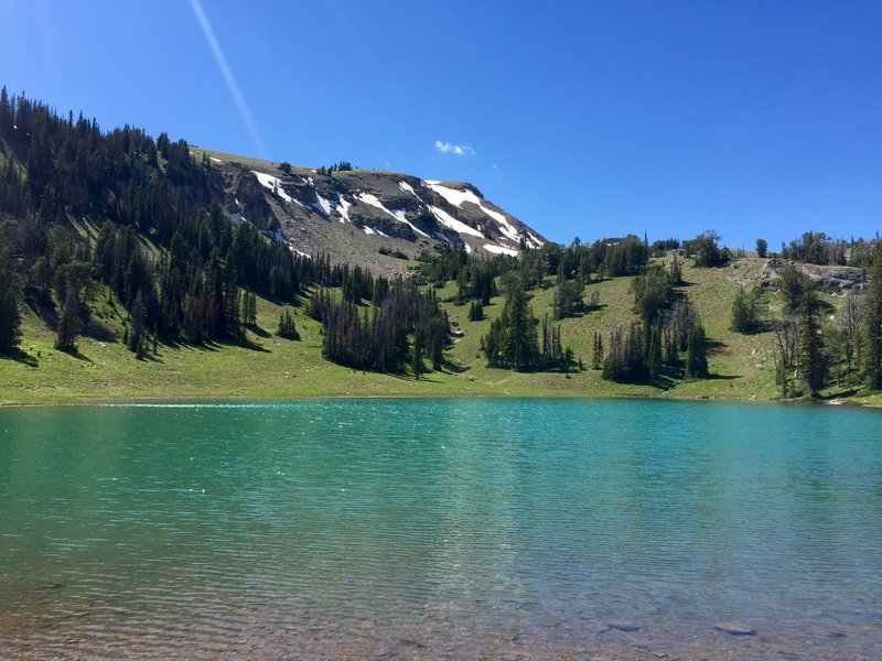 Clark Lake shines under a June bluebird sky.