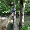 A fun log bridge over Hurricane Creek.