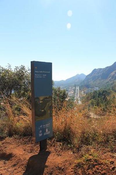 Signs like this mark the shortcuts through the park.