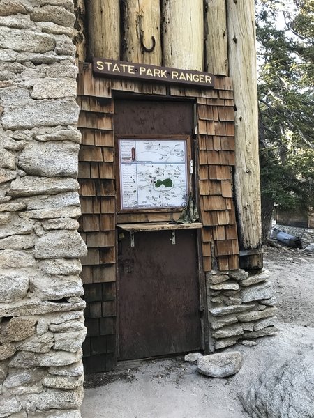 An informative map lives on the door of the ranger station.