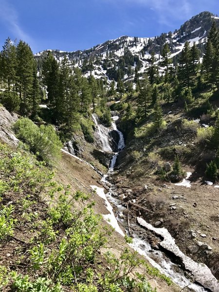 There's still a lot of snow up here for early summer!