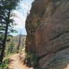 This is a rock wall on Muscoco Trail shortly after the junction of Muscoco and Mount Cutler Trail.