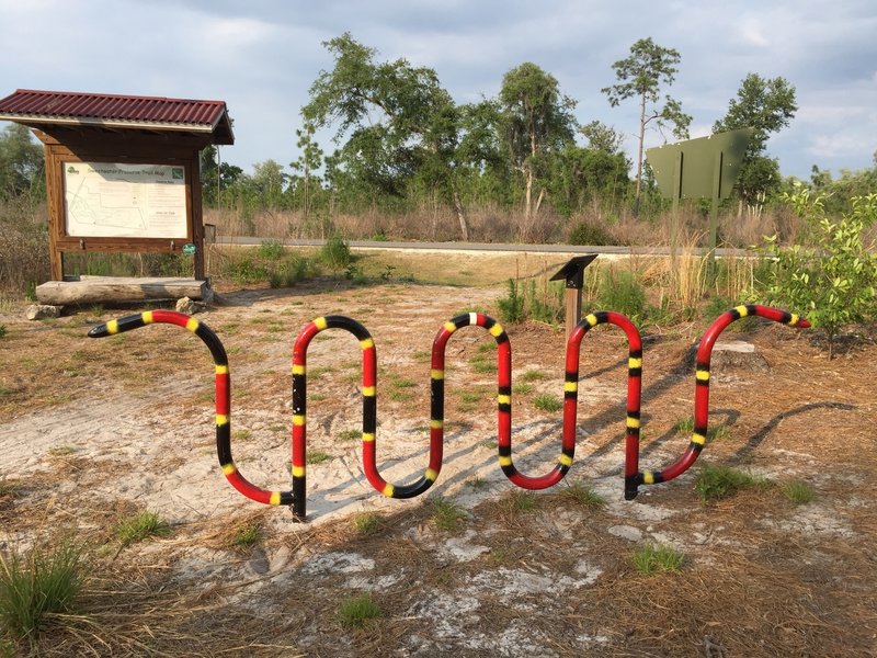 This fun bike rack lives at the East Trailhead.