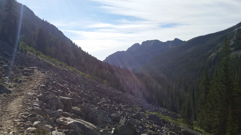 Enjoy the view looking back down the canyon near the lake.